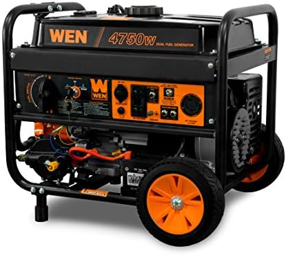 WEN 4,750-Watt 120V/240V Dual Fuel Portable Generator with Wheel Kit and Electric Start (DF475T)