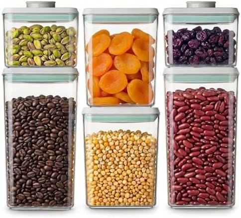 Melovom Pop Food Storage Containers Set Airtight Food Storage Containers with Pop Lids, Kitchen Pantry Organization and Storage, BPA Free, 2 x 2.8Qt