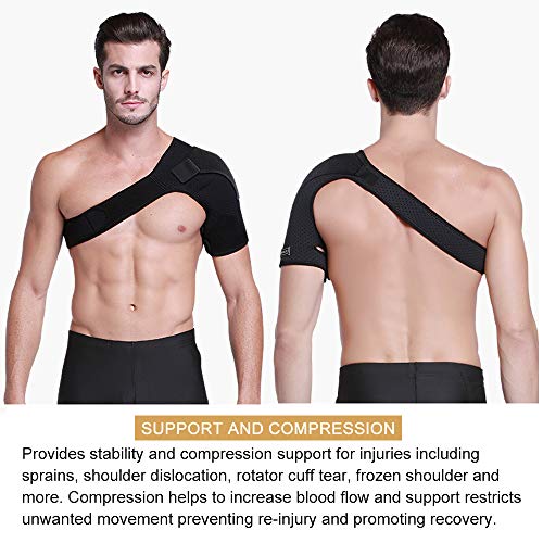 HUEGLO Shoulder Brace Men&Women Rotator Cuff Support for Pain Relief,Right