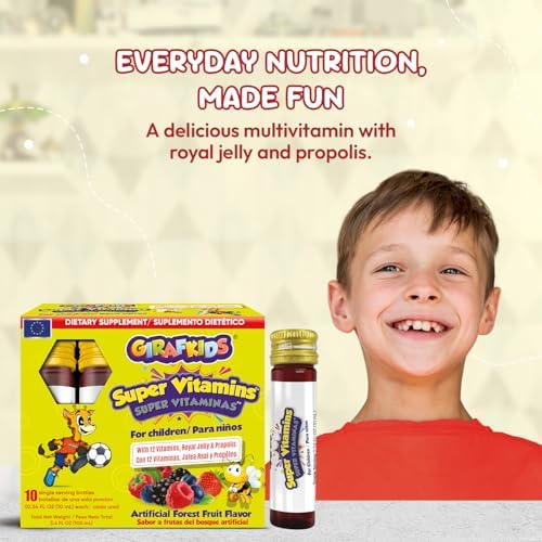 GirafKids Liquid Multivitamin for Kids with B Complex, 8 Fl Oz, Ages 4+