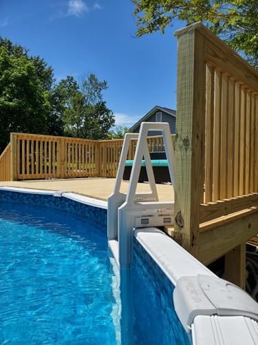 Confer Plastics 635-52X Sturdy Above Ground in-Pool Swimming Pool Ladder for Decks Adjustable from 46"-56"