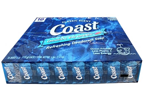 Coast Refreshing Deodorant Soap - Bar Soap with Thick Rich Lather - Clean Rinsing Formula for Fresh, Non-Dry Skin - Classic Scent - 8 x 4 oz