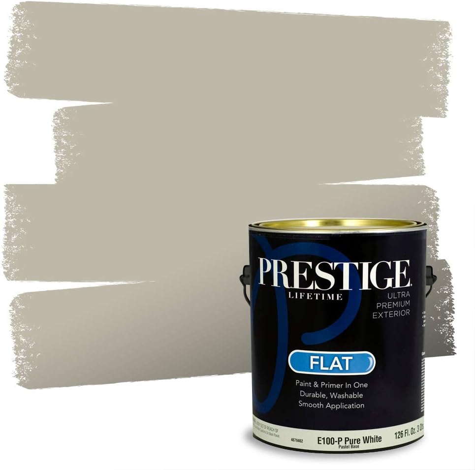 PRESTIGE Paints Exterior Paint and Primer In One, 1-Gallon, Satin, Comparable Match of Sherwin Williams* Ripe Olive*
