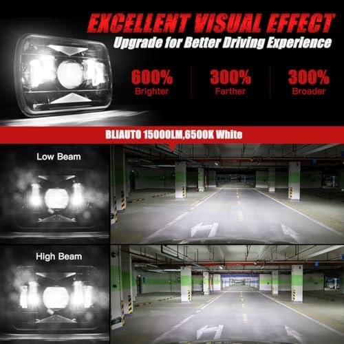 5x7 LED lights Dot Approved Rectangle 7x6 LED 2PCS with Hi/Low Sealed Beam For Trucks Jeep Cherokee XJ Ford Van Replacement 6054 H5054