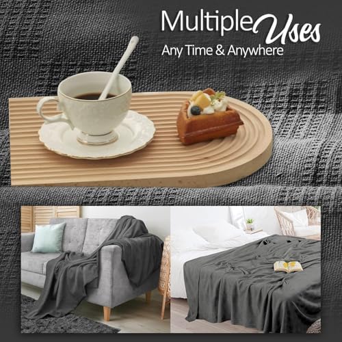 Oakias 100% Cotton Blanket Queen Size, White 90 x 90 Inches – 350 GSM Soft