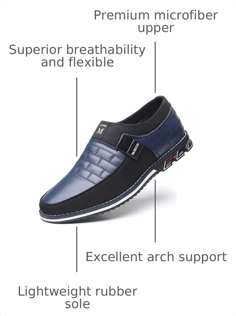 COSIDRAM Mens Casual Shoes Dress Sneakers Loafers Comfort Walking Shoes | Lightweight slip-on for hassle-free wear. Cloud-like comfort, sock-friendly fit for daily & semi-formal occasions.