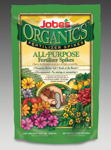 Jobes 06528 Organics All Purpose Fertilizer Spikes 4-4-4 50 Count