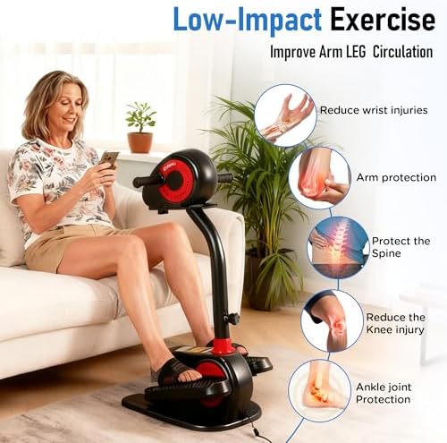 2026 New Upgrade Elliptical Exercise Machine, Low-Impact Motorized Pedal Exerciser | Home Recovery Bike for Arm & Leg Ability and Relax