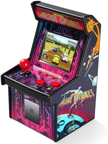 16 Bit Mini Arcade Machine Handheld Games Console for Kids Adults, 8-Way Joystick, 2.5'' Large Screen, 220 Built-in Classic Video Games, Gift for Kids