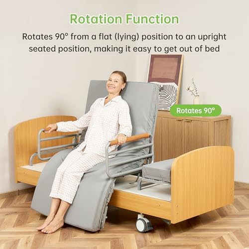 Real Relax Rotating Multi Functional Electric Premium Hospital Bed, Rotates 90° from a Flat (Lying) Position to an Upright Seated Position