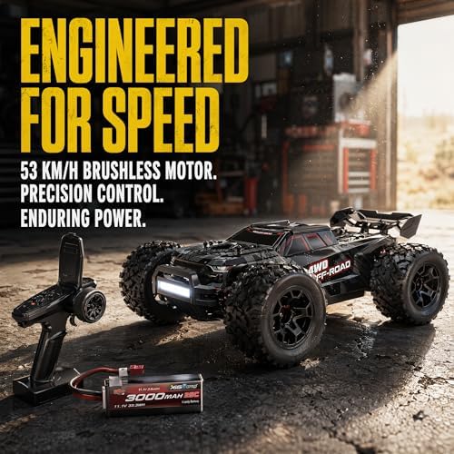 MJX 14207 1/14 Scale Brushless RC Truck, 4WD High Speed Off-Road RC Car with 2852 4200KV Motor, 50A ESC, Aluminum Chassis, 2.4GHz Remote
