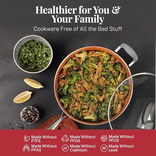Gotham Steel 20 Pc Pots and Pans Set Nonstick Cookware + Bakeware Set, Complete Ceramic for Kitchen, Non Stick with Lids, Dishwasher / Oven Safe