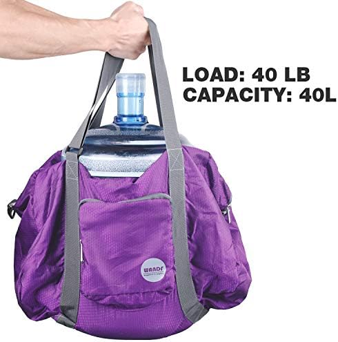 WANDF Foldable Personal Item Bag, Carry on Travel Duffle Bag | Frontier Airline Underseat Fit, 18x14x8 inches, Weekend Overnight Trips, Packable