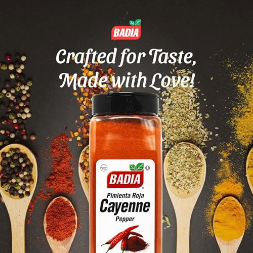Badia Ground Cayenne Red Pepper, 16 oz – Bold, Spicy & Vibrant | Adds vibrant color and fiery heat to meats, seafood, vegetables, sauces, marinades