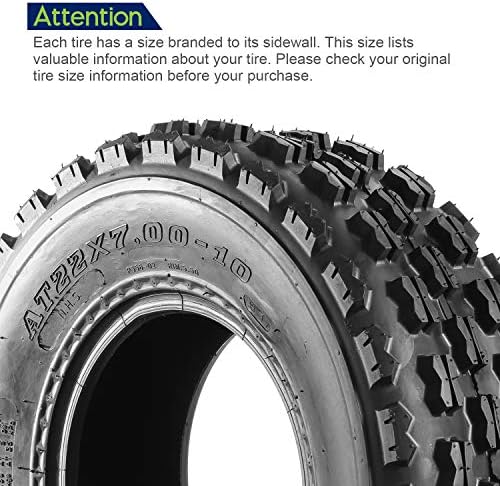 MaxAuto Set of 4 Sport ATV Tires 22x7-10 Front & 20x10-9 Rear UTV Tires 4PR 22x7x10 ATV Quad -Tire - 10077/10081, 4 Pack in 2 Packages
