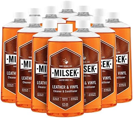 Milsek Leather & Vinyl Cleaner & Conditioner - Cleaning Supplies for Leather Home Furnitures, Couch, Automotive Interior, Shoes, Bags - 12 Fl Oz (Pack of 1) | Cleans, conditions, and helps protect leather and vinyl surfaces for long-lasting appearance an…