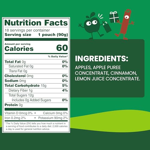 GoGo squeeZ No Sugar Added Applesauce, Apple Apple, 18 Count | Kids on the go fruit snack made with applesauce & fruit puree; 3.2 oz pouches, gluten and nut free, recloseable cap, BPA-free
