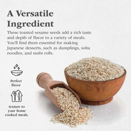 Shirakiku Roasted Sesame Seeds (IRI GOMA) | Perfect for Salad, Sushi, and Noodles Topping | Toasted Sesame Seeds with an Enticing Aroma, Flavor