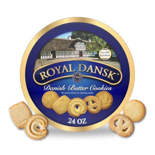 Royal Dansk Butter Cookies, Premium Assorted Cookies Made with Real Butter, Great for Sharing and Hosting, 12 oz