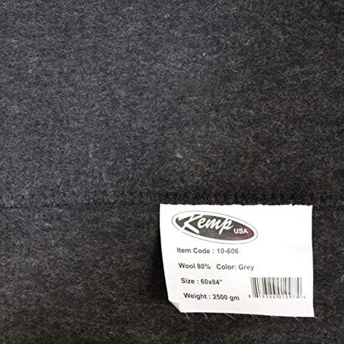 Kemp USA 80% Wool Multipurpose Blanket - Ideal for Camping Essentials, Disaster Relief, Military Use, Donations - Measures 60'' x 84''
