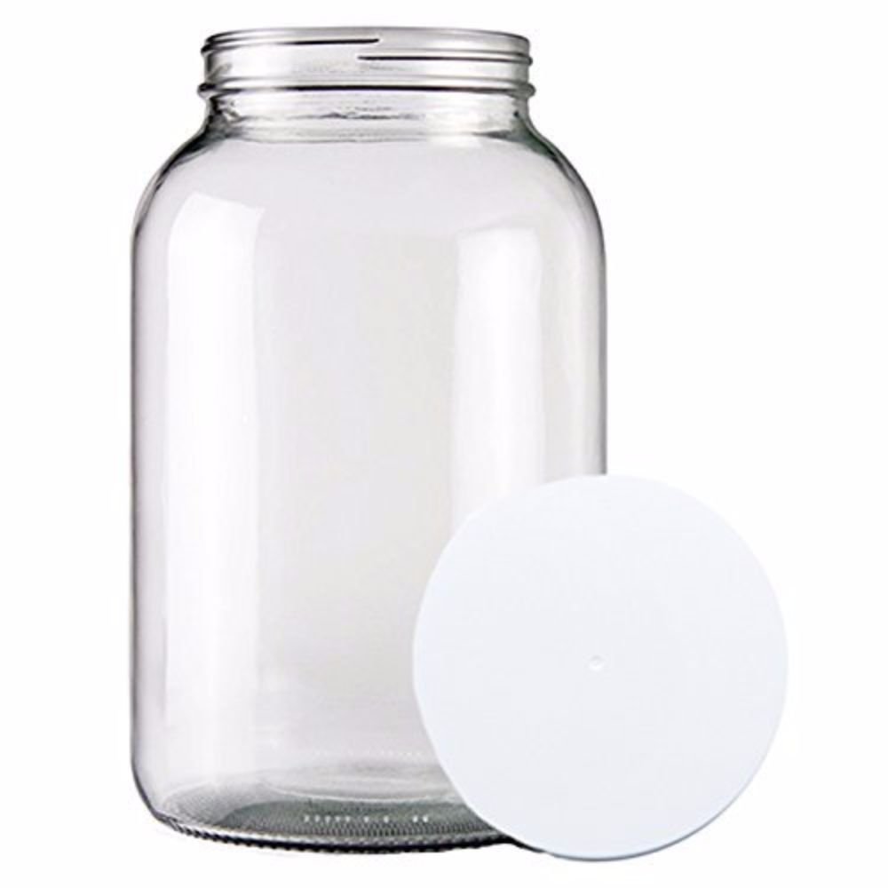 Home Brew Ohio One Gallon Wide Mouth Glass Jar and Lid for Vinegar Making