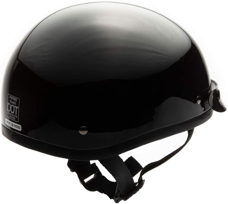 MMG Adult Half Shell Helmet, Motorcycle/Scooter/Moped, Matte Gray, Medium | Lightweight Polycarbonate/ABS half shell, goggles included. Padded washable liner, double D-ring strap. DOT FMVSS-218.