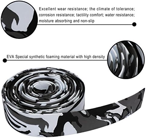 TOPCABIN Comfort Gel Road Bike EVA Handlebar Tape Bike Bar Tape Camouflage Series Tape with Reflective Bar Plugs