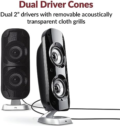 Cyber Acoustics CA-3610 2.1 Multimedia Speaker System with Subwoofer, Perfect Computer Speakers for PC or Mac, Great for Music, Movies, and Gaming