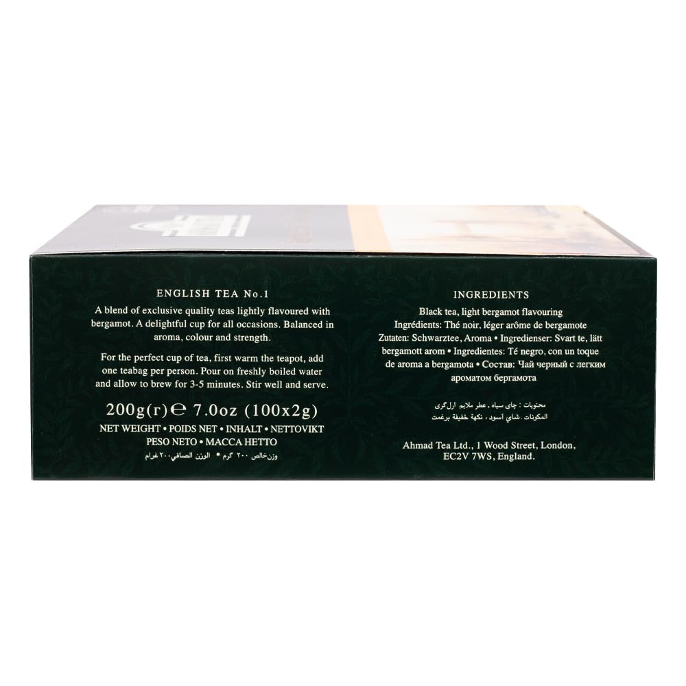 Ahmad Tea Green Tea, Green Tea Teabags 100 ct - Caffeinated & Sugar-Free