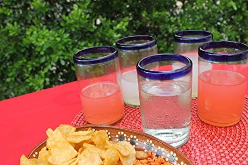 Fiesta Brands Mexican Blue Rimmed Drinking Glasses