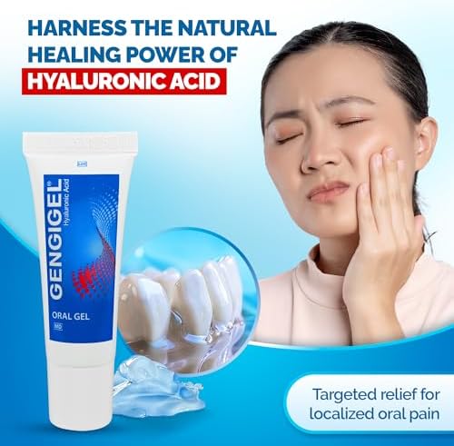 Gengigel Hyaluronic Acid Oral Gel for Mouth & Gum Discomfort (20ml), Soothes Irritation, Promotes Natural Healing & Protects Delicate Oral Tissue