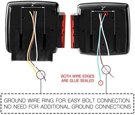 MAXXHAUL 50343 12V LED Submersible Left and Right Trailer Lights for Trailers Less than 80" Wide