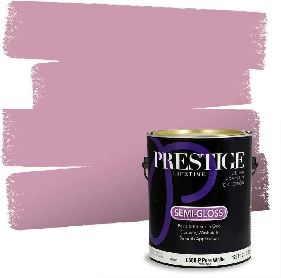 PRESTIGE Paints Exterior Paint and Primer In One, 1-Gallon, Satin, Comparable Match of Sherwin Williams* Grandeur Plum*