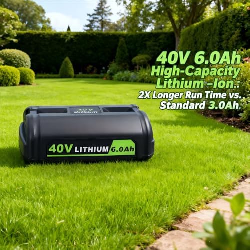 Biswaye 40V 6Ah Lithium Battery Replacement for Ryobi 40V Battery OP4040 OP40601 OP4026 OP40261 OP40401 OP40501 OP4015 OP40602 OP40404 OP40603