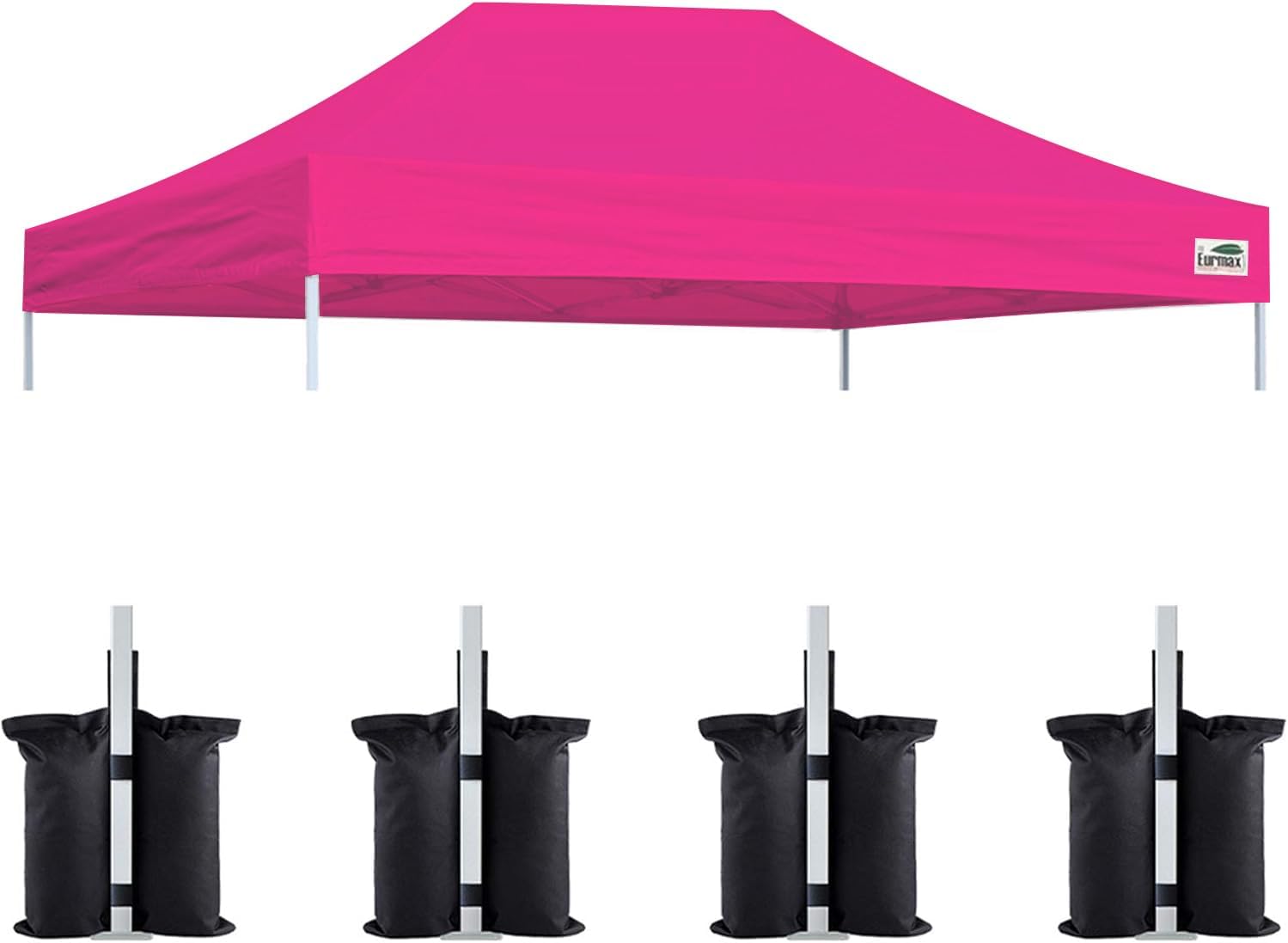 Eurmax USA 10x10 Pop Up Canopy Replacement Top,Universal Instant Canopy Cover ONLY,Heavy Duty UPF 50+ UV Protection,Water & Wind Resistant Tarp,30+ Colors Available,Bonus 4 Sand Bags (White)