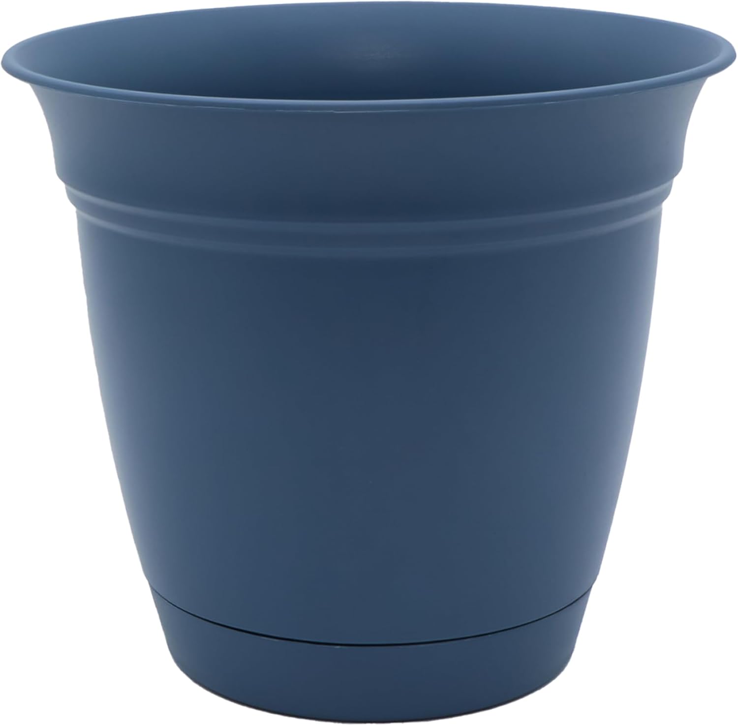The HC Companies Eclipse Round Planter with Saucer - Outdoor & Indoor Plant Pot with Drainage Holes - Lightweight