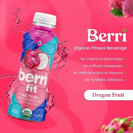 Berri Fit Hydration, 4ct, Organic Dragon Fruit Flavor Natural Sports Drink