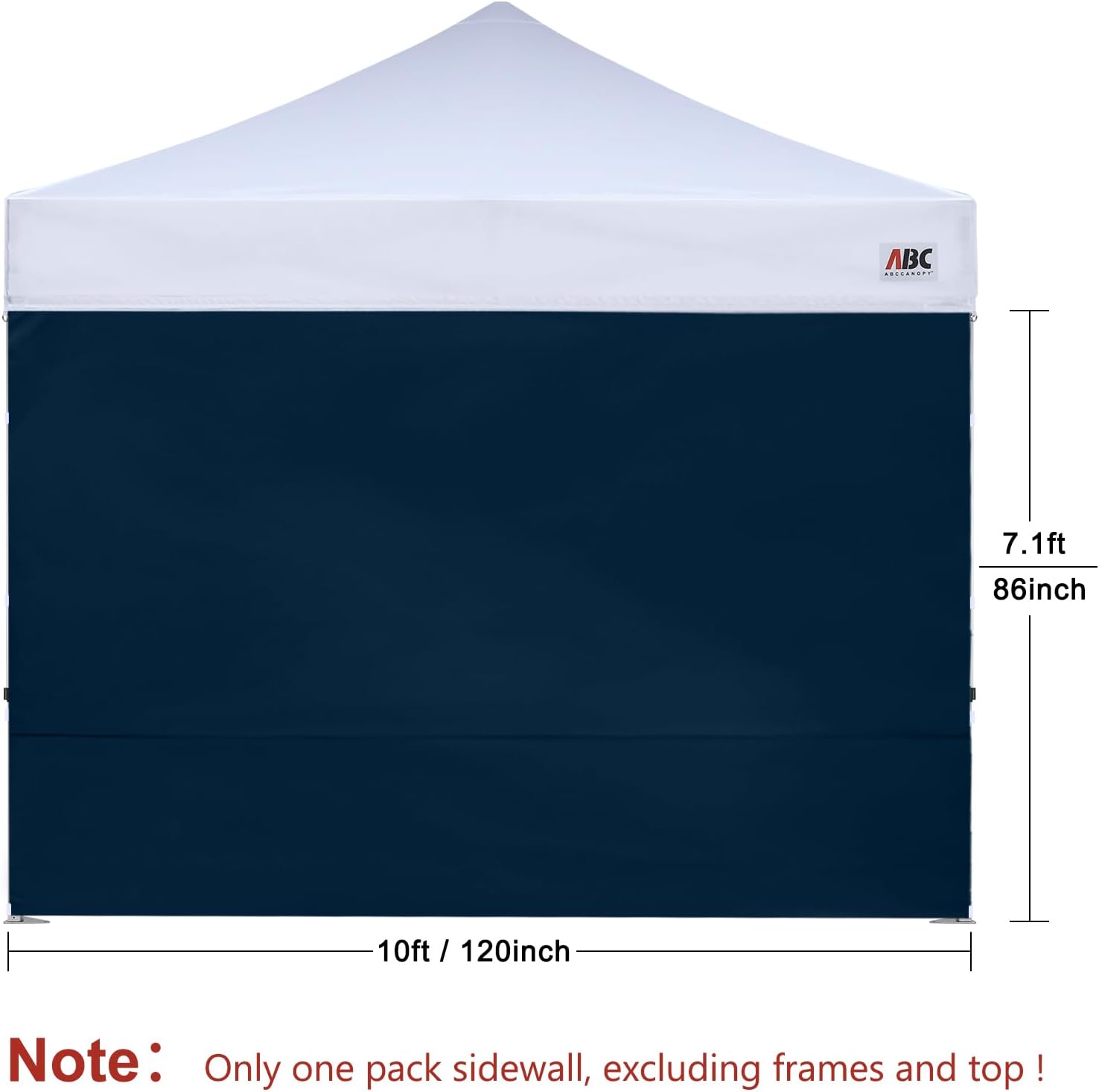 ABCCANOPY Instant Canopy SunWall 10x10 FT No Frame or Top, White