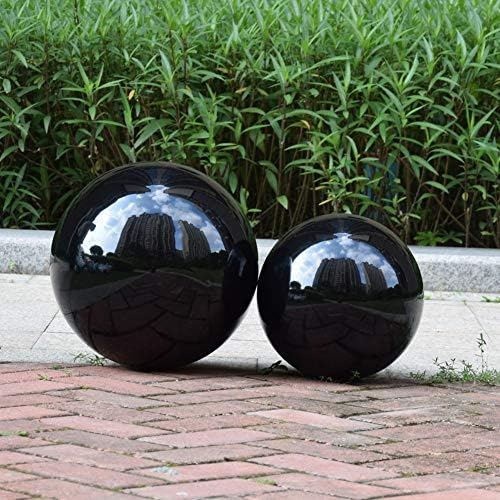 10 inch Gazing Ball, Black Garden Sphere Mirror Globe, Polished Reflective Smooth Ball, Durable Shiny Decoration for Garden, Patio, Yard, Home