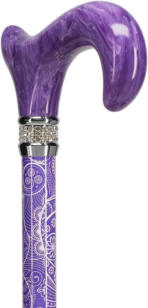 Stylish Walking Sticks – Rhinestone Collar Designer Adjustable Canes Colorful – Best Gift for Men and Women Light Weight Aluminum Shaft & Safe to Walk