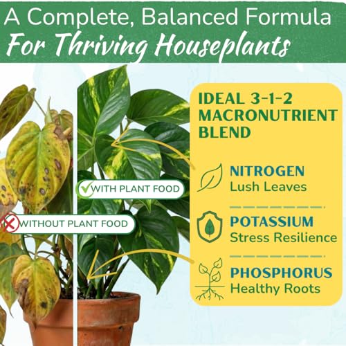 Indoor Plant Food by Houseplant Resource Center - Organic Liquid Fertilizer for Pothos, Peace Lily, Monstera, Cactus and More - 8 oz