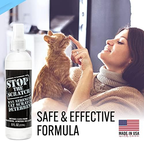 Stop the Scratch Cat Scratch Spray Deterrent – Rosemary Oil, 8 oz