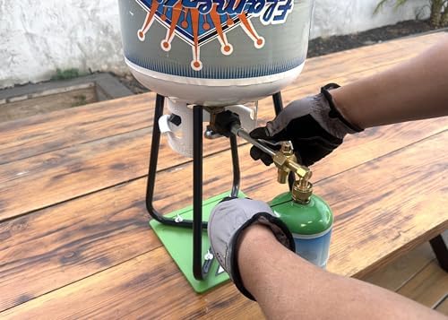 Flame King Refillable 1LB Empty Propane Cylinder Tank with Refill Kit and CGA600 Connection - Reusable, Safe and Legal Refill Option