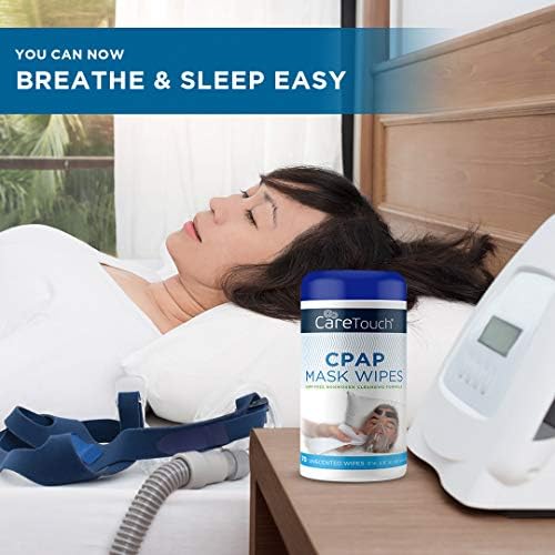Care Touch CPAP Wipes - Unscented | CPAP Cleaner | 3 Packs of 70 Unscented Mask Cleaning Wipes - 210 Total