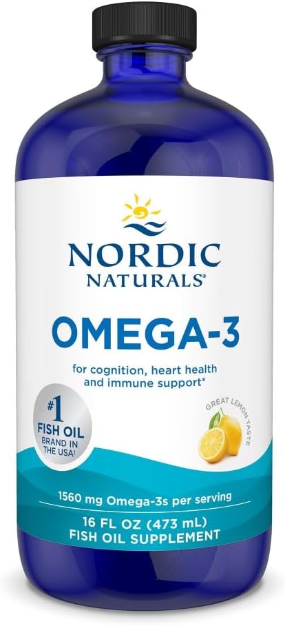 Nordic Naturals Omega-3, Lemon Flavor - 8 oz - 1560 mg Omega-3 - Fish Oil - EPA & DHA - Immune Support, Brain & Heart Health, Optimal Wellness - Non-GMO - 48 Servings