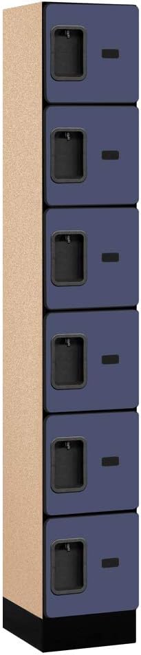 Salsbury Industries 36365MAH Six Tier Box Style Designer Wood Locker, 6' 3" x 15", Mahogany