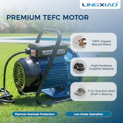 1HP Irrigation Pump, 1110 GPH, Portable Shallow Well Pump, 115V, 141 FT Height, Stainless Steel Sprinkler Pumps for Garden Lawn Farm Irrigation System