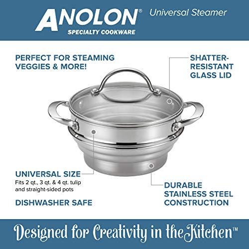 Anolon Classic Stainless Steel Universal Covered Steamer Insert