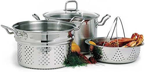 Norpro 8-Quart Krona Stainless Steel Steamer Cooker, 4 Piece Set