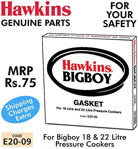 Hawkins E20-09 Rubber Gasket for Big Boy Pressure Cooker, Black, Standard